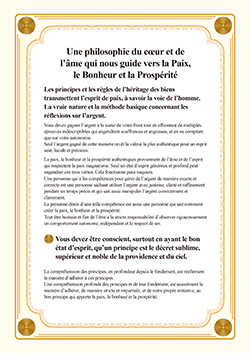 Une philosophie du cœur et de l’âme qui nous guide vers la paix, le bonheur, et la prospérité01